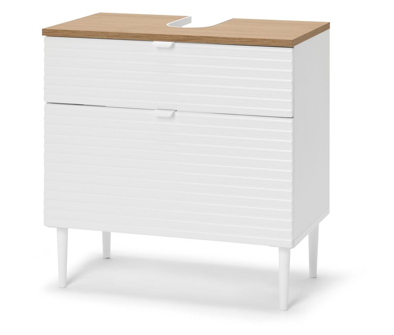 Tchibo - Waschbeckenunterschrank »Sonari« mit Schubladen - 60x37,1x59,5cm - braun - Holz / Aluminium / Buchenholz