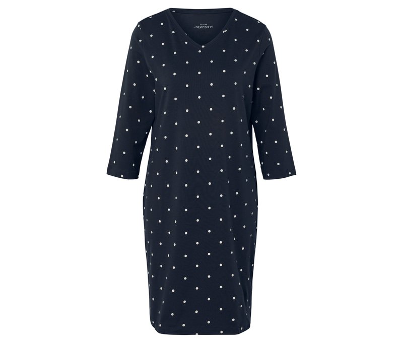 Tchibo - Nachthemd - Damen - Gr. XL - weiß/gepunktet