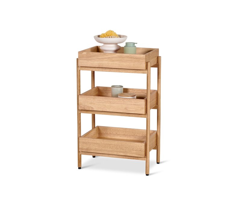Tchibo - Standregal aus Massivholz mit 3 Fächern - 50x35x80cm - naturfarben - Eukalyptus-Massivholz
