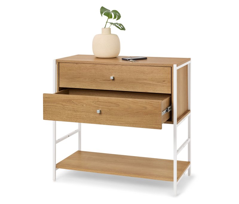 Tchibo - Kommode »Grade« mit 2 Schubladen - 80,3x40x76,8cm - silber - Holz / Stahl