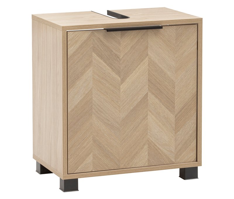 Schildmeyer Waschbeckenunterschrank »Piazza 500« - 50,3x33x56cm - schwarz - Holz / Kunststoff / Metall