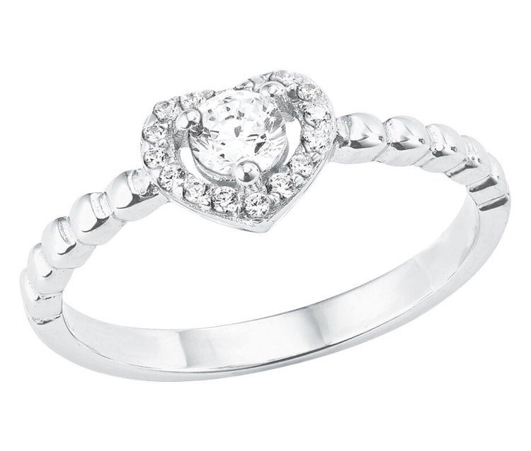 Tchibo - Amor Ring mit Herz-Symbol - Damen - Gr. 19 - silber