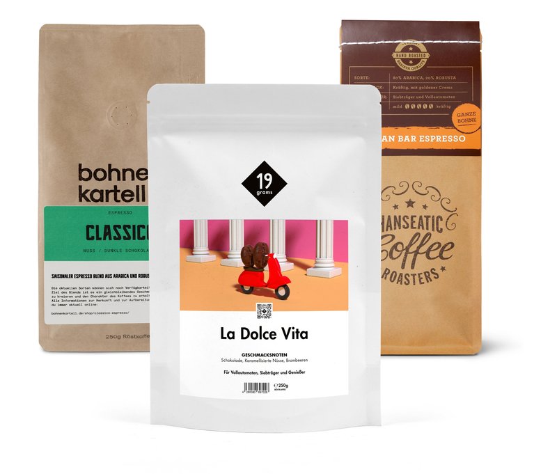 Tchibo - Espresso Probierpaket "Italian Moment Piccolo" - 3x 250 g Ganze Bohne