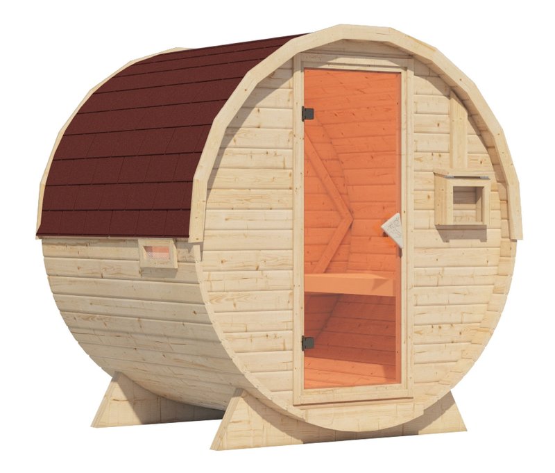 Karibu »Fasssauna Nadi 1« - dunkelrot