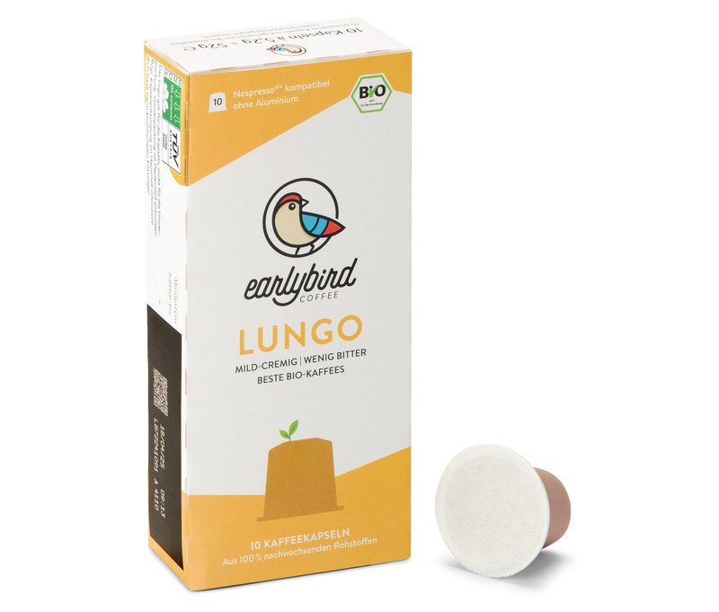 Tchibo - earlybird - Bio Lungo - 10 Kapseln - Intensität: 3/6