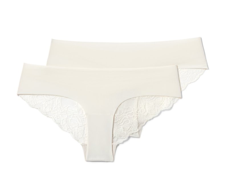Tchibo - 2 Magic-Cut-Brazil-Slips - Damen - Gr. L - creme