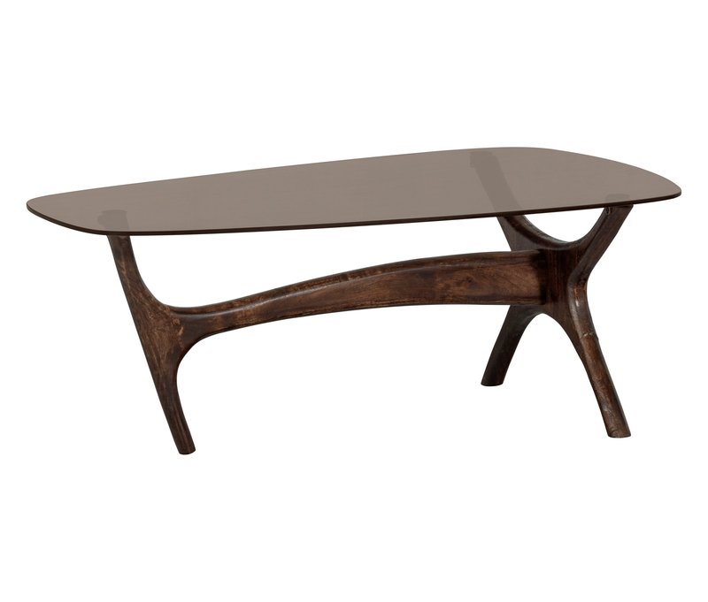 Tchibo - Woood Couchtisch »Flash« - 110x60x42cm - braun - Glas / Holz