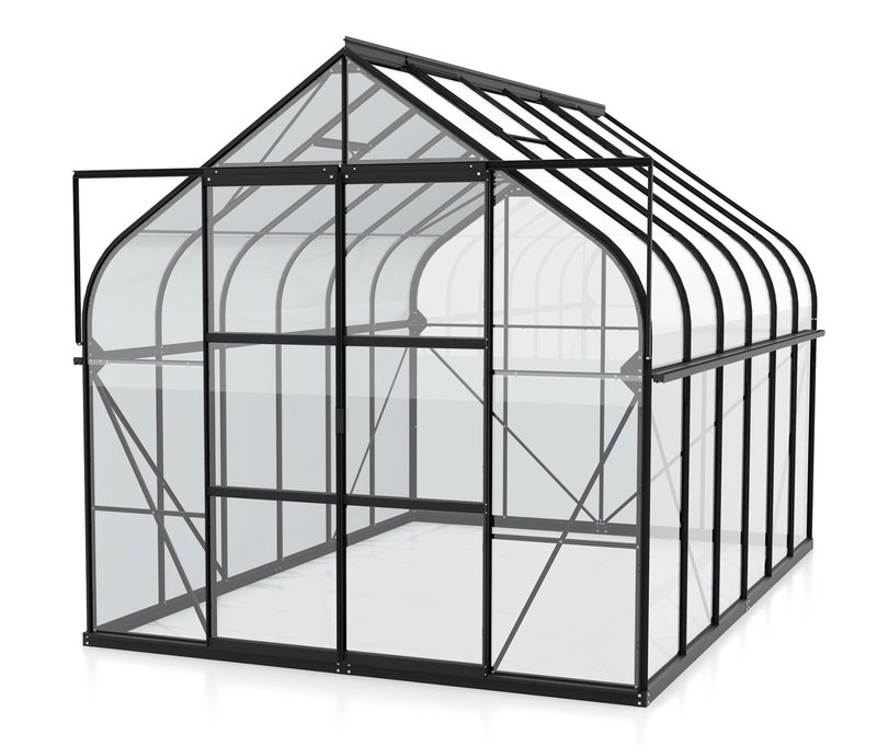 Vitavia Gewächshaus - 264x321x261cm - schwarz - Aluminium / Glas / Polycarbonat