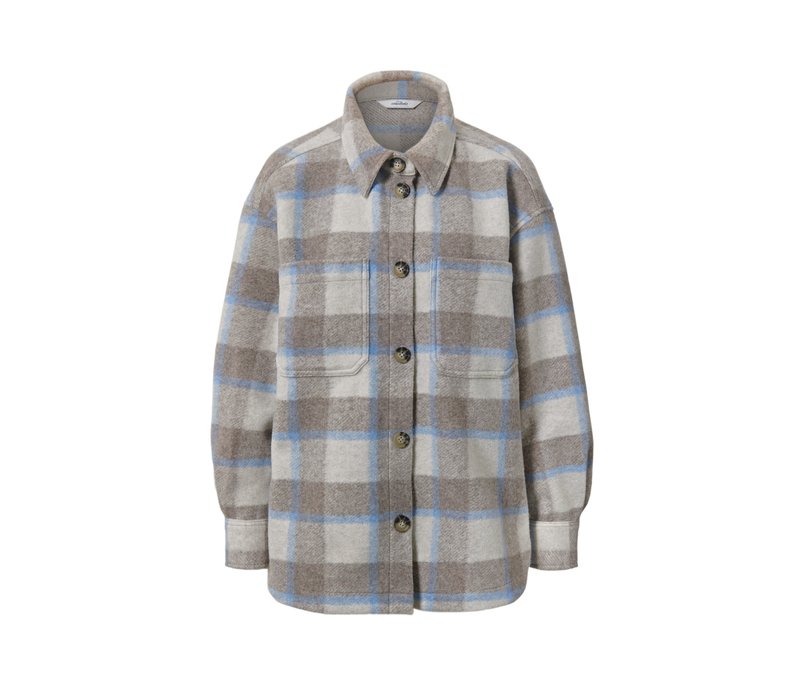 Tchibo - Kariertes Overshirt - Damen - Gr. 46 - hellblau/kariert