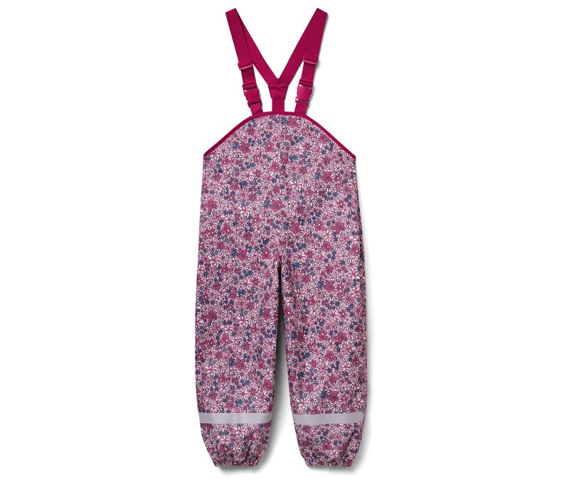 Tchibo - Kinder-Thermo-Regenhose mit Fleecefutter - Mädchen - Gr. 110/116 - rosa/geblümt