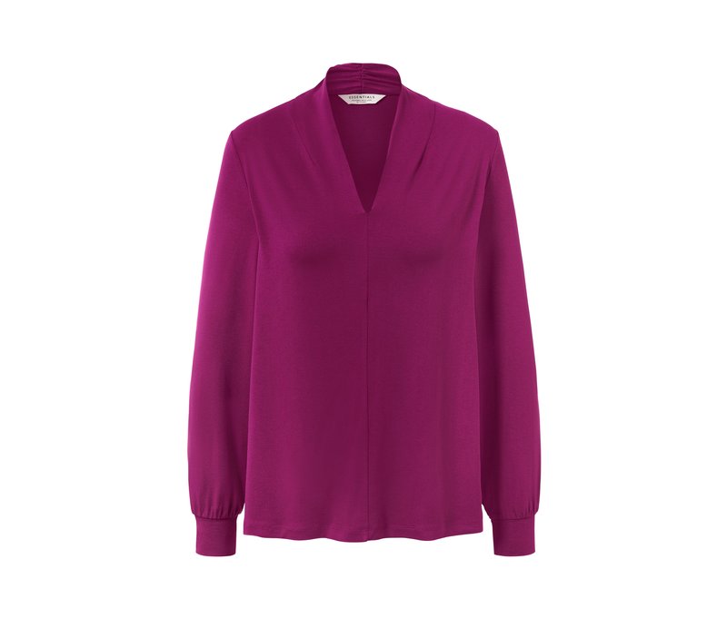 Tchibo - Langarmshirt mit V-Ausschnitt - Damen - Gr. XXL - rot