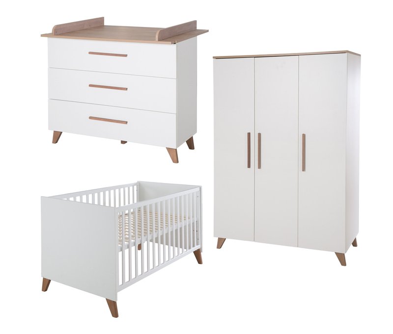 roba Kinderzimmerset »Ole« Bett - 76x142x82cm - weiß - Holz / Holz