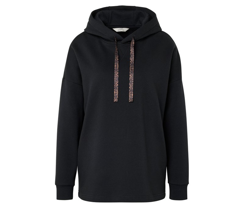 Tchibo - Langes Kapuzensweatshirt - Damen - Gr. XL - schwarz