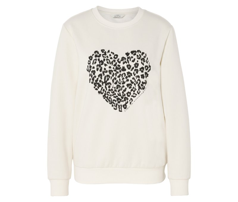 Tchibo - Sweatshirt mit Print - Damen - Gr. S - creme/print