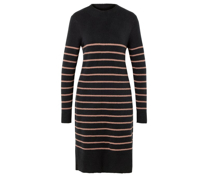 Tchibo - Gestreiftes Strickkleid - Damen - Gr. S - hellbraun/gestreift