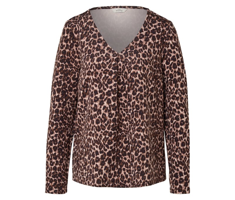 Tchibo - Bedrucktes Blusenshirt aus Modal-Mix - Damen - Gr. L - schwarz/print