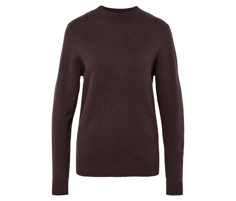 Tchibo - Strickpullover mit Stehkragen - Damen - Gr. L - dunkelbraun