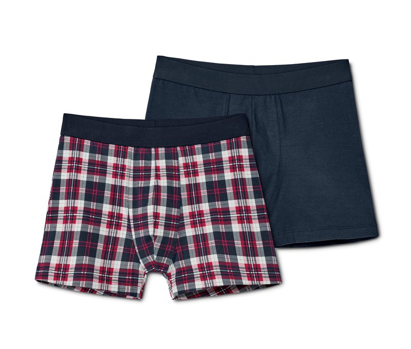 Tchibo - 2 Slipboxer - Herren - Gr. M/5 - dunkelblau/kariert