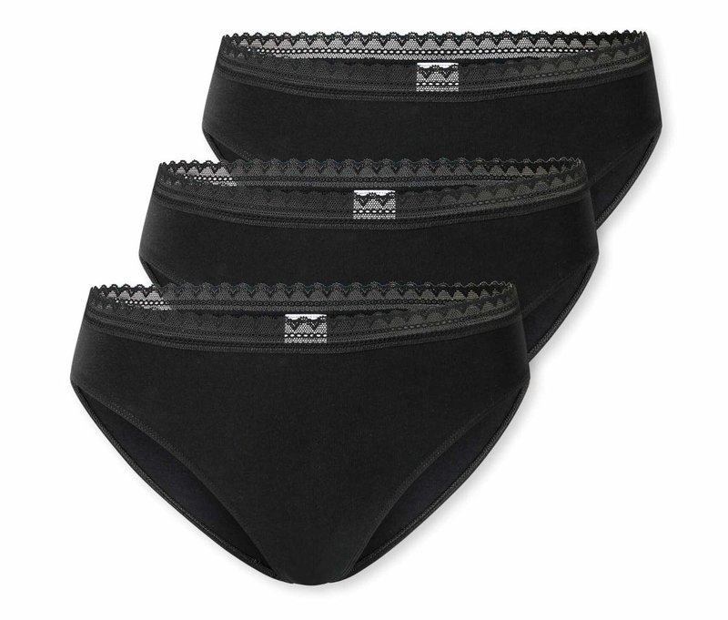 3 Schiesser Rio-Slips - Damen - Gr. 42 - schwarz