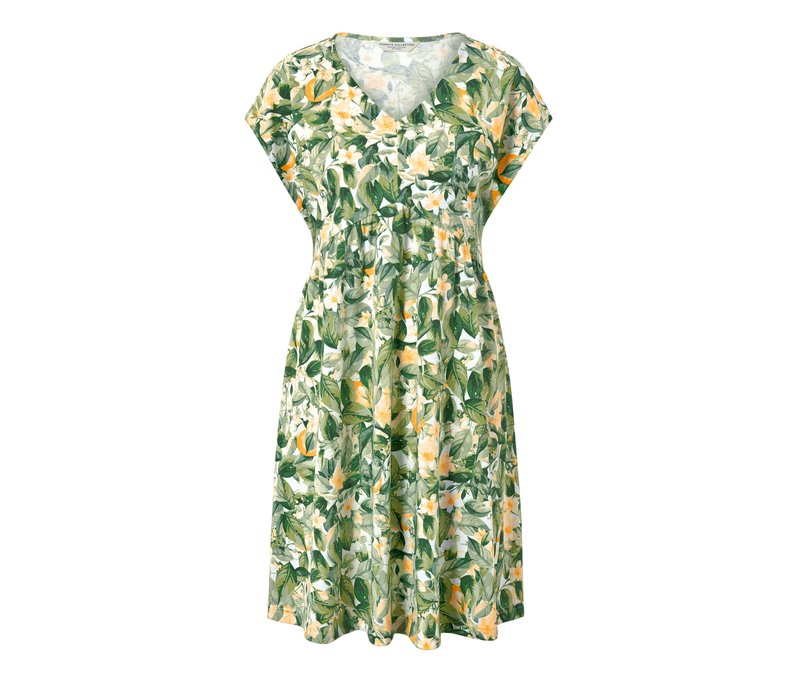 Tchibo - Bedrucktes Jerseykleid - Damen - Gr. L - weiß/print