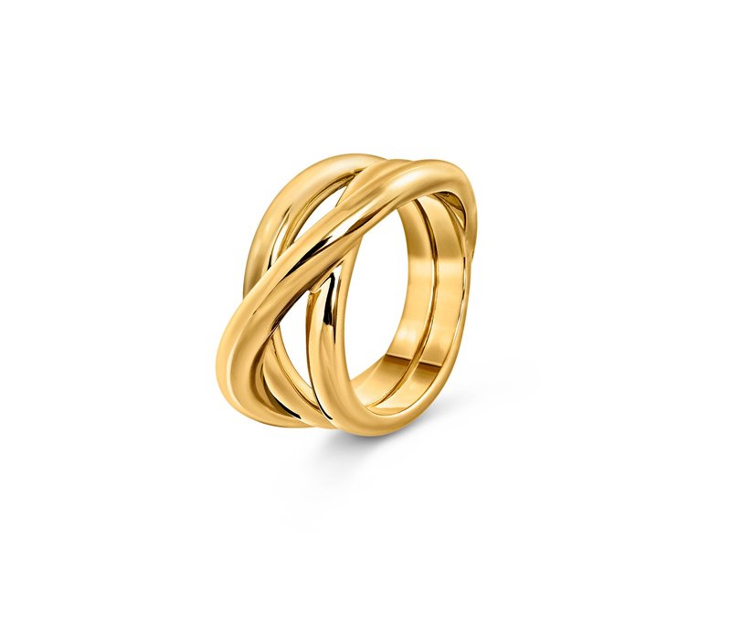 Tchibo - Ring Loops - Damen - Gr. 18 - gold