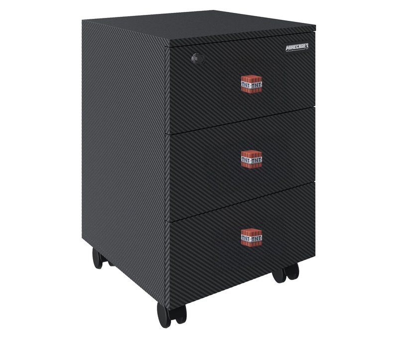 Roba Kommode »Minecraft« mit 3 Schubladen - 80x39,5x77,1cm - schwarz - Holz / Holz