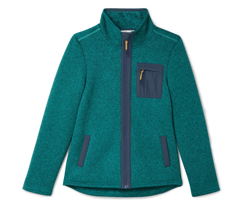Tchibo - Kinder-Thermo-Strickfleecejacke - Unisex - Gr. 158/164 - petrol