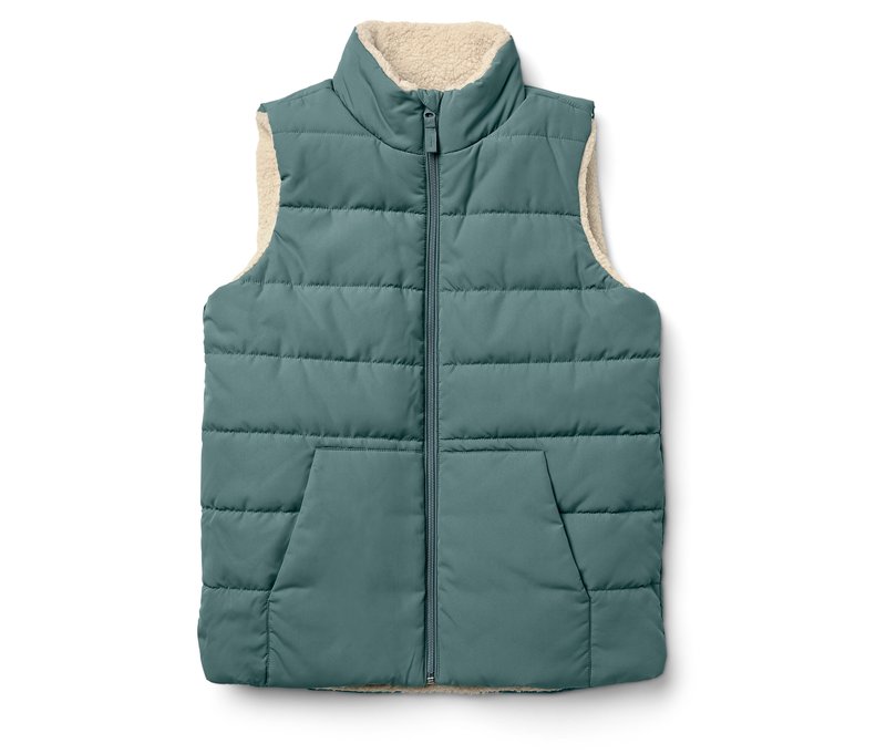 Tchibo - Kinder-Teddyplüsch-Steppweste - Unisex - Gr. 158/164 - weiß