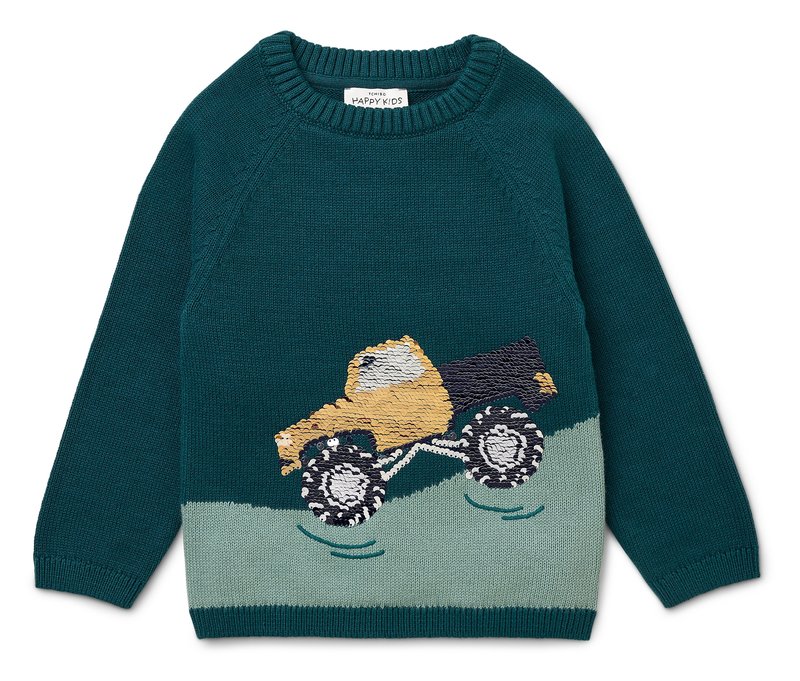 Tchibo - Kinder-Strickpullover - Unisex - Gr. 86/92 - dunkelgrün