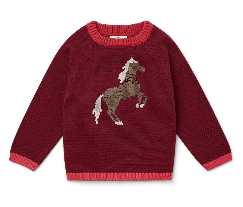 Tchibo - Kinder-Strickpullover - Unisex - Gr. 98/104 - weinrot