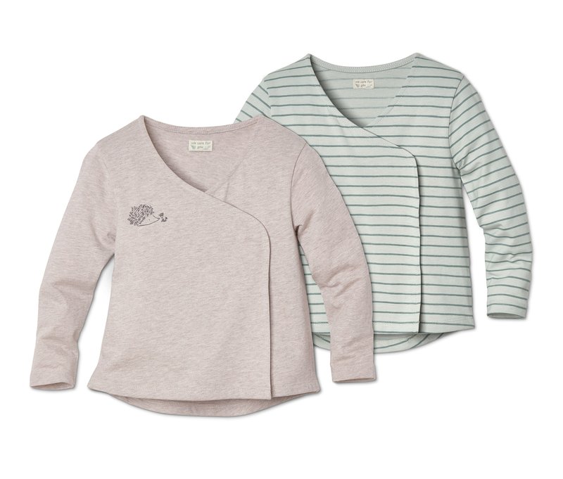 Tchibo - 2 Baumwoll-Jersey-Wickeljacken - Unisex - Gr. 98/104 - hellgrün