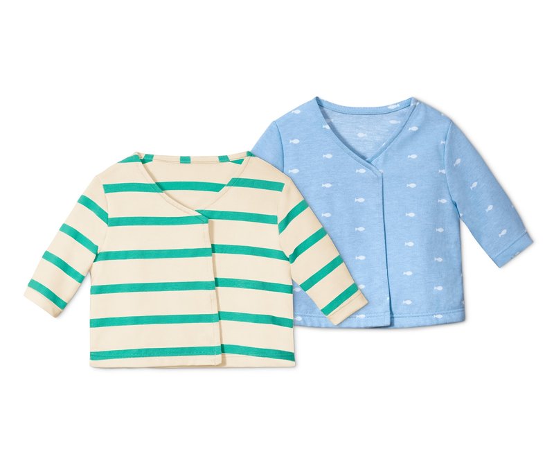 Tchibo - 2 Baby Baumwoll-Wickeljacken - Unisex - Gr. 98/104 - hellblau