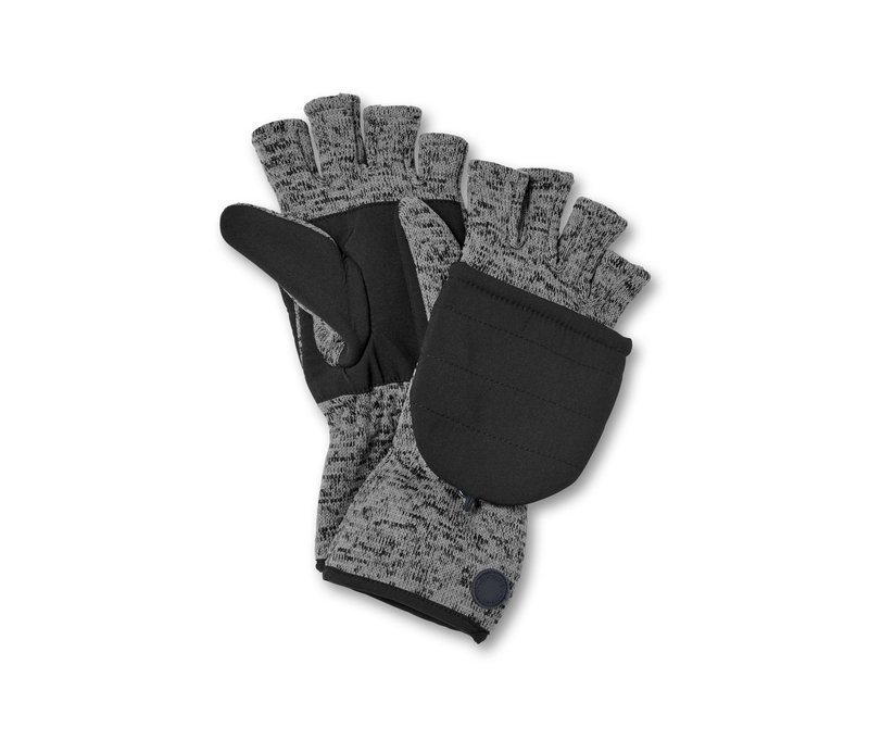 Tchibo - Strickfleece-Klappfäustlinge - Unisex - Gr. 6,5 - schwarz