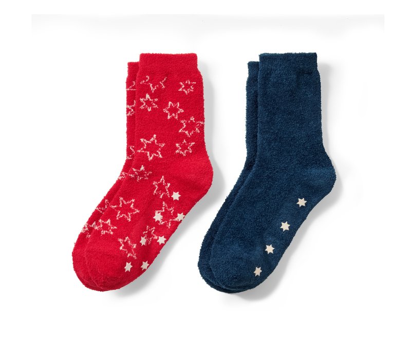Tchibo - 2 Paar Kinder-Kuschelsocken - Unisex - Gr. 39-42 - weiß/jacquard