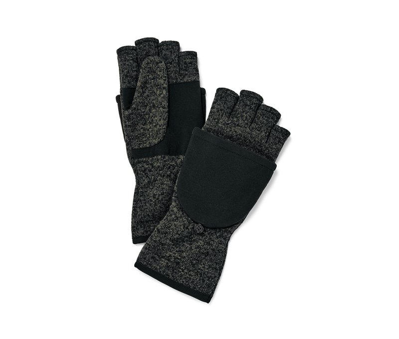 Tchibo - Strickfleece-Klappfäustlinge - Unisex - Gr. 7,5 - schwarz