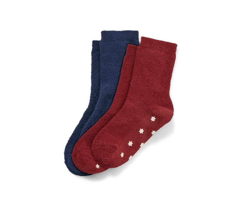 Tchibo - 2 Paar Kinder-Kuschelsocken - Unisex - Gr. 31-34 - bordeaux