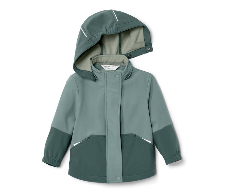 Tchibo - Kinder-Softshelljacke mit Farbwechsel bei Regen - Unisex - Gr. 134/140 - dunkelgrün