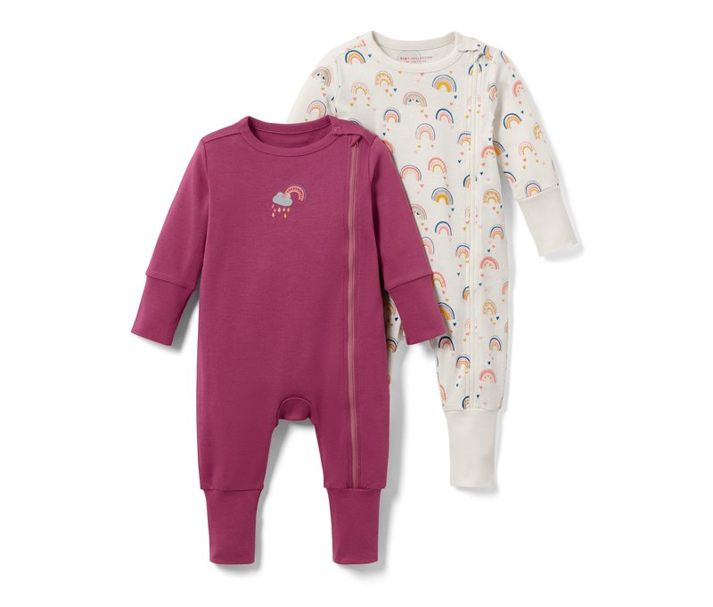 Tchibo - 2 Baby-Pyjamas - Unisex - Gr. 86/92 - creme
