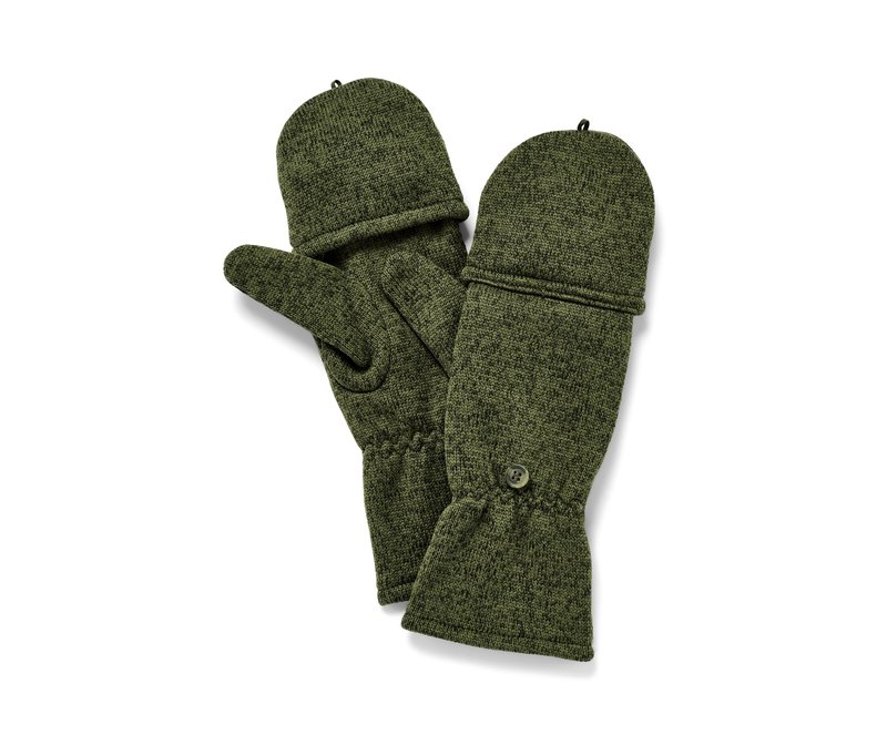 Tchibo - Strickfleece-Klappfäustlinge - Unisex - Gr. 6,5 - khaki