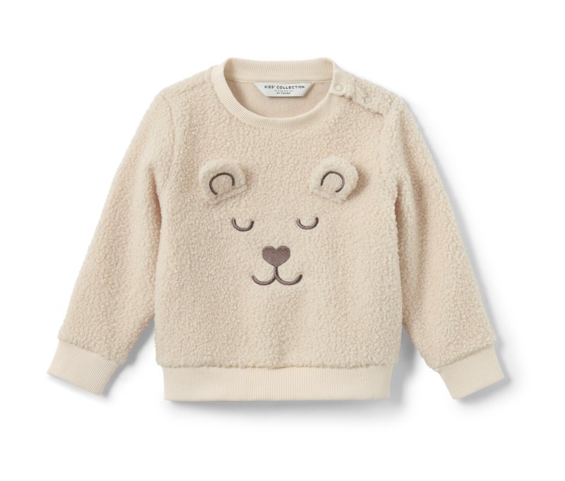 Tchibo - Kinder-Teddy-Sweater - Unisex - Gr. 110/116 - creme
