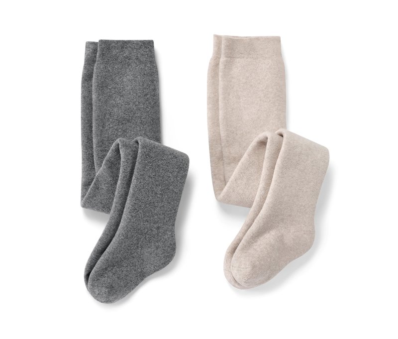 Tchibo - 2 Kinder-Thermostrumpfhosen - Unisex - Gr. 122/128 - beige/jacquard