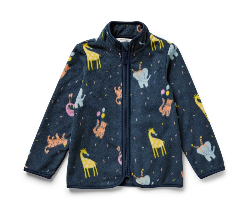 Tchibo - Kinder-Fleecejacke - Unisex - Gr. 122/128 - dunkelblau/print