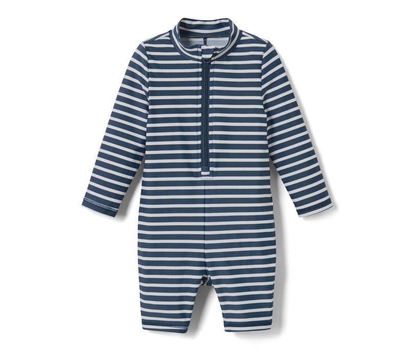 Tchibo - Baby-Einteiler mit UV-Schutzfaktor 80 - Unisex - Gr. 98/104 - weiß/gestreift