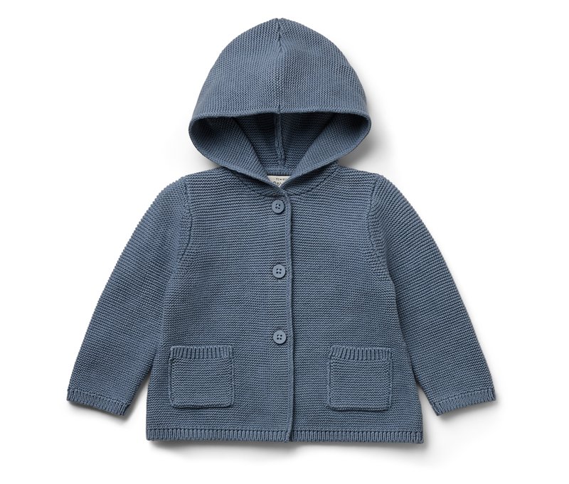 Tchibo - Baby-Strickjacke mit Kapuze - Unisex - Gr. 98/104 - blau