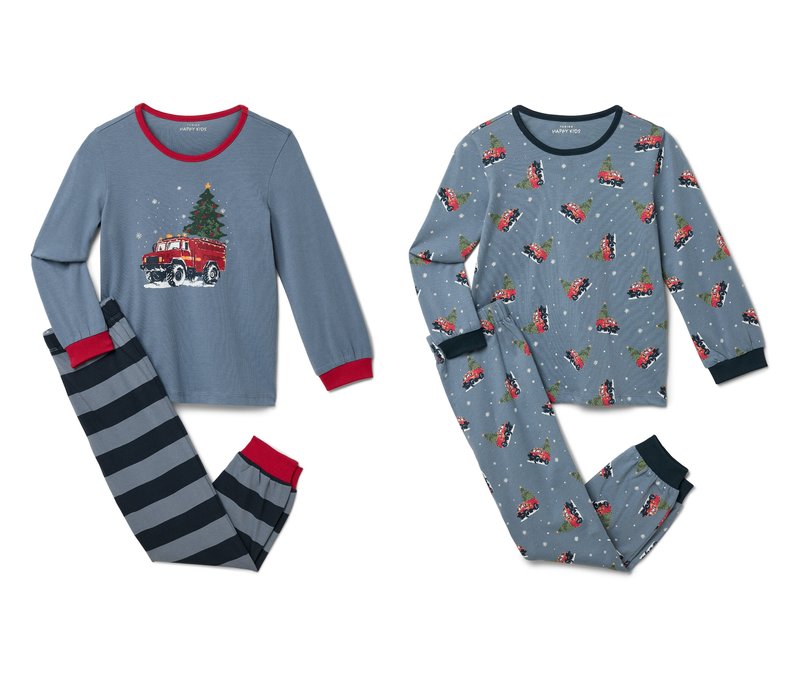 Tchibo - 2 Kinder-Pyjamas - Unisex - Gr. 122/128 - dunkelblau