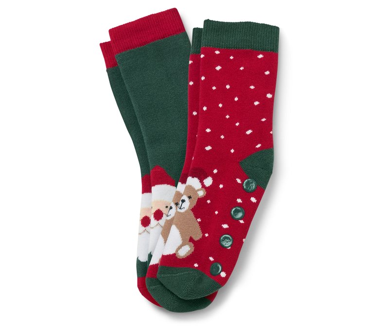 Tchibo - 2 Paar Kinder-Antirutsch-Socken - Unisex - Gr. 27-30 - grün