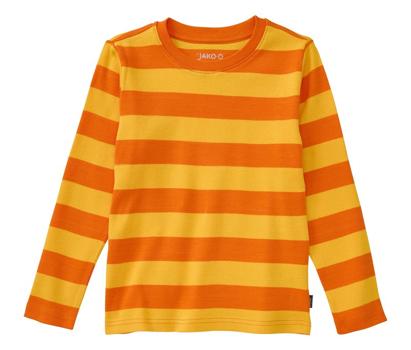 Tchibo - Jako-O Streifenshirt - Unisex - Gr. 116/122 - orange/gestreift