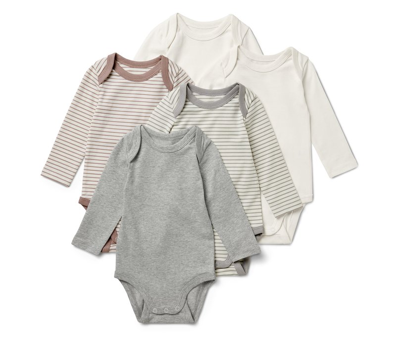 Tchibo - 5 Baby-Bodys mit Mitwachsfunktion - Unisex - Gr. 86/92 - weiß
