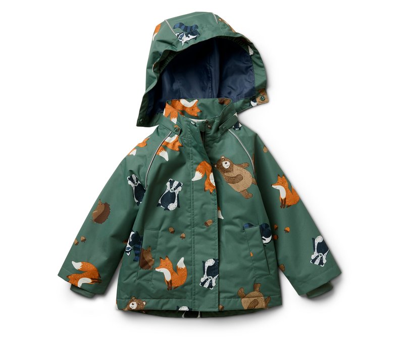 Tchibo - Kinder-Thermo-Regenjacke mit Fleecefutter - Unisex - Gr. 122/128 - dunkelblau/print