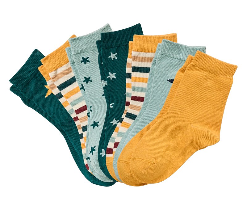 Tchibo - 7 Paar Kinder-Socken - Baby - Gr. 23-26 - dunkelgrün